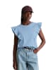 Marc O'Polo DENIM Ärmelloses Rüschen-Top regular in Flaxflower Blue