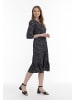 Usha Damen Midikleid Mit Blumenprint in Schwarz Mehrfarbig