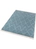 Mint Rugs Hochflor Teppich Fransen Jade Blau