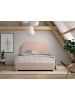 58 aufm Kessel POLSTERBETT Karlotta 140x200 mit Bettkasten Bouclé Stoff rosa