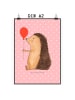 Mr. & Mrs. Panda Bild Igel Luftballon ohne Spruch in Rot Pastell