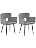 Beliani 2er-Set Esszimmerstuhl SANILAC in Grau/Schwarz