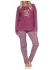 NORMANN Schlafanzug Pyjama langarm Ethno Optik in beere