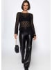 SASSYCLASSY Asymmetrisches Spitzenoberteil in Schwarz