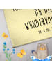 Mr. & Mrs. Panda Gästehandtuch Bären mit Blumenkranz mit Spruch in Gelb Pastell