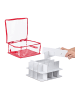 relaxdays 3 x Weihnachtskugel-Aufbewahrungsbox in Transparent/ Rot