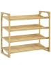 HOMCOM Schuhregal-76L x 33B x 67H cm-Naturholz