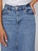 Vila Jeansrock Midi hohe Taille Frontschlitz Regular Fit in Blau