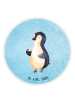 Mr. & Mrs. Panda Rund Magnet Pinguin Marienkäfer ohne Spruch in Eisblau