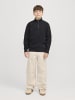 JACK & JONES Junior Sweatshirt mit halbem Reißverschluss in Black