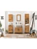 home24 home24 Waschbeckenunterschrank aus massivem Akazienholz und Eisen im Industrial-Stil in Akazie Hellbraun