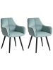 Beliani 2er-Set Esszimmerstuhl TIRANO in Blau/Schwarz