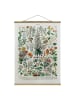 WALLART Stoffbild mit Posterleisten - Vintage Lehrtafel Blumen I in Bunt