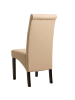 MCW 2er-Set Esszimmerstuhl Cesena, Leder, creme, dunkle Füße