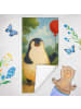 Mr. & Mrs. Panda Handtuch Pinguin Luftballon Design ohne Spruch in Eisblau