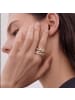 Luxenter ring in polished metal and zirconia alloy, finished in 18k yellow gold - Ximara