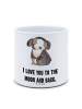 Mr. & Mrs. Panda XL Blumentopf Hund Entspannen mit Spruch in Weiß