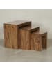KADIMA DESIGN 3er Set Satztisch Massiv-Holz Wohnzimmer-Tisch Landhaus-Stil in Massivholz