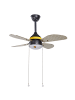 Beliani Deckenventilator mit Licht DOLORES in Schwarz/Gelb/Grau