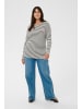 KAFFE curve Langarm-Shirt KClia Regular fit in Chalk/Black- Pink Heart