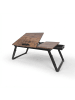 relaxdays Laptoptisch "Industrial" in Dunkelbraun/ Schwarz