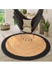 KADIMA DESIGN Jute Teppich Boho wendbar in Schwarz