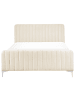 Beliani Doppelbett LUNAN in Beige/Silber - (W) 146 x (H) 101 x (L) 215 cm