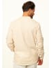 behype Langarmhemd - aus Leinen im Regular-Fit Tunikahmed in Beige