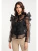 faina Damen Organza Bluse in Schwarz