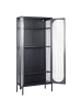 Beliani Vitrine FOXTON in Schwarz/Gold - (W) 80 x (H) 181 x (L) 35 cm