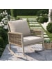 ABRIHOME Outdoor Schaukelstuhl in Beige mit Kissen 65x79x78 cm für Garten Terrasse