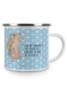 Mr. & Mrs. Panda Camping Emaille Tasse Papa Bär mit Spruch in Blau Pastell