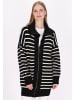 DreiMaster Maritim Damen Cardigan in Schwarz Wollweiss