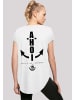 F4NT4STIC Long Cut T-Shirt Damen Long T-Shirt Ahoi Anker Knut & Jan Hamburg in weiß
