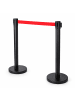 relaxdays 2 x Personenleitsystem Absperrständer in Schwarz/ Rot - 3 m