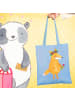 Mr. & Mrs. Panda Tragetasche Fuchs Blumen ohne Spruch in Sky Blue