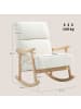 HOMCOM Schaukelstuhl-65L x 90B x 98H cm-Cremeweiß