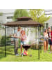 COSTWAY Grillpavillon mit Doppeldach 242 x 153 x 250 cm in Braun