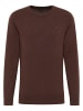 DreiMaster Herren Basic Feinstrickpullover in Dunkelbraun