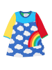 Toby Tiger Kleid mit Regenbogen Applikation in blau