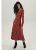 Aniston SELECTED Midikleid in dunkelrot-schwarz-blau-rot