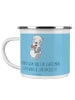 Mr. & Mrs. Panda Camping Emaille Tasse Bräutigam Gentleman mit S... in Sky Blue