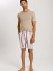 Hanro Schlafshorts Night & Day in russet beige stripe