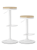HOMCOM Barhocker in Naturholz & Weiß 38,5L x 38,5B x 80H cm