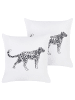 Beliani 2er-Set Dekokissen MARULA in Weiß/Schwarz