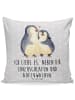 Mr. & Mrs. Panda zier kissen Pinguine Einschlafen mit Spruch in Grau Pastell