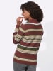WITT WEIDEN Pullover in rotbraun-oliv-geringelt
