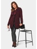 GOLDNER Kurzgröße:  Schicker Strickcardigan mit Glanzgarnen in schwarz / merlot