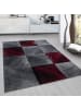 KADIMA DESIGN Teppich Kurzflor Karo-Design Polypropylen Wohnzimmer in Rot