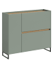 Inn.Furn Schuhkipper Salbei grün, Artisan Eiche 110 x 94 cm, Schuhschrank mit Soft-Close